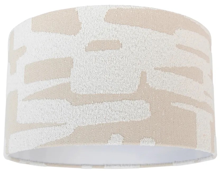 Paralume in tessuto bianco con strisce beige 35/35/20