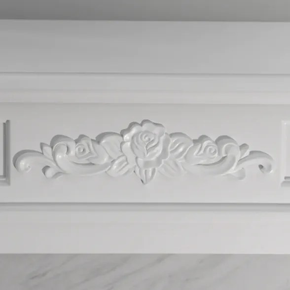 Camino a bioetanolo biocamino da terra TRUMAN Bianco effetto marmo L121 x P38 x H108