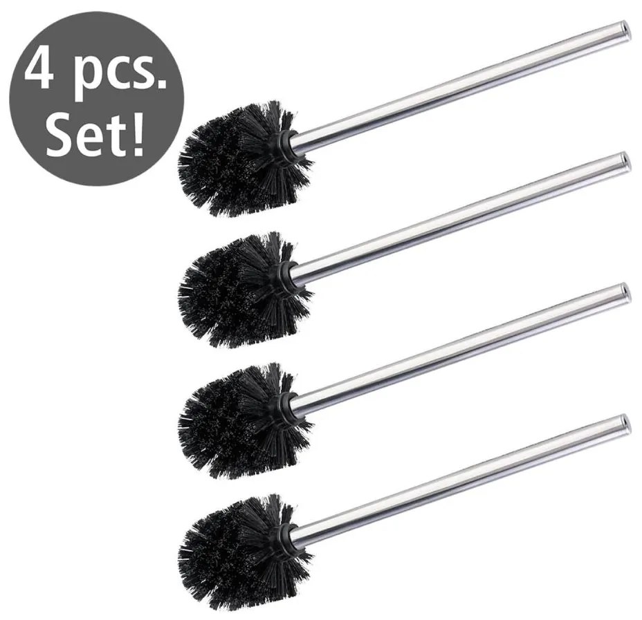 WENKO 24089800 - Scopino WC 8x35 cm acciaio inox/argento/nero