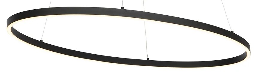 Lampada a sospensione di design ovale nera con LED a 3 livelli di dimmerazione - Ovallo