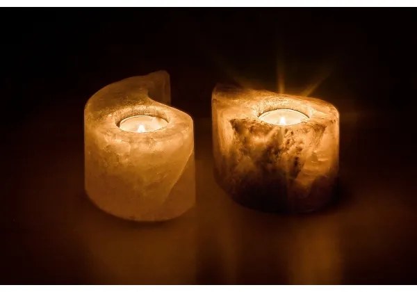 Rabalux 76034 - Lampada di sale - portacandela SOLUNA grigio/bianco