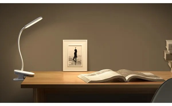 Aigostar - LED Lampada da tavolo ricaricabile dimmerabile con clip LED/2,5W/5V 1200mAh bianco