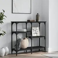 Tavolino Consolle Nero 80x29x75 cm in Legno Multistrato 834075