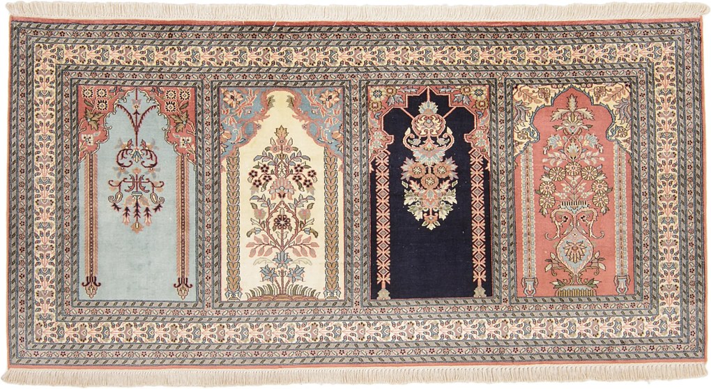 Cashmere Silk Tappeto orientale 90x180 (Indian) Annodato A Mano