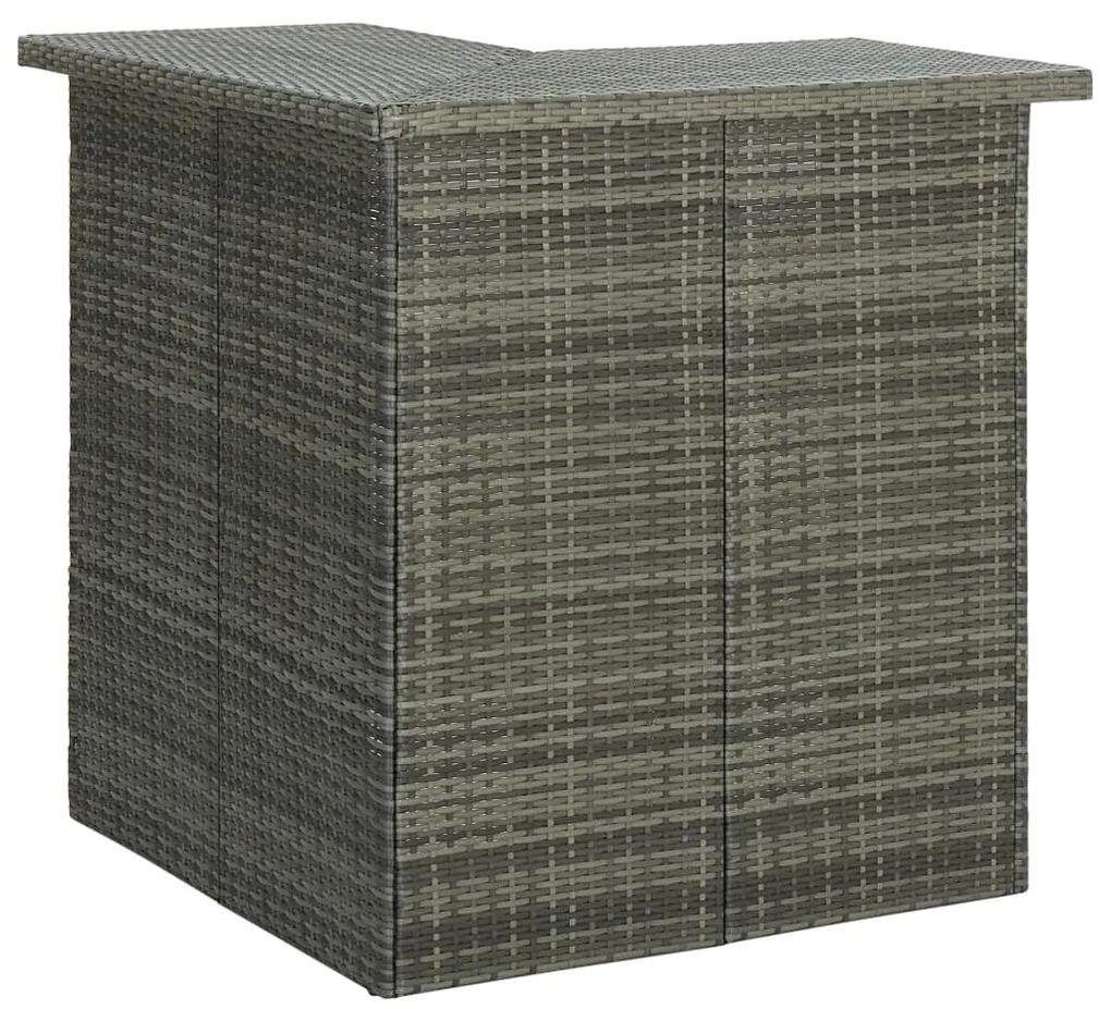 Tavolo da bar angolare grigio 100x50x105 cm in polyrattan