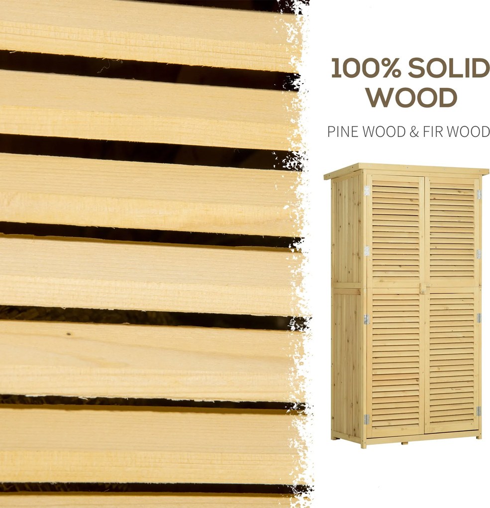 Armadio Mobile Portaoggetti da Giardino 87x46,5x160 cm in Legno...