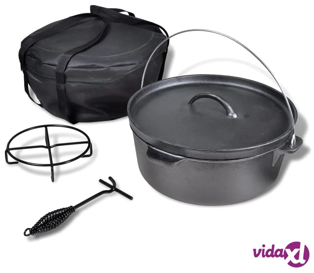 vidaXL Forno olandese 11,3 L con accessori inclusi