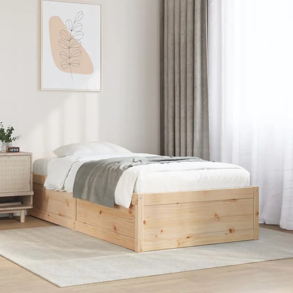 Letto senza materasso 90x200 cm in legno massello di pino