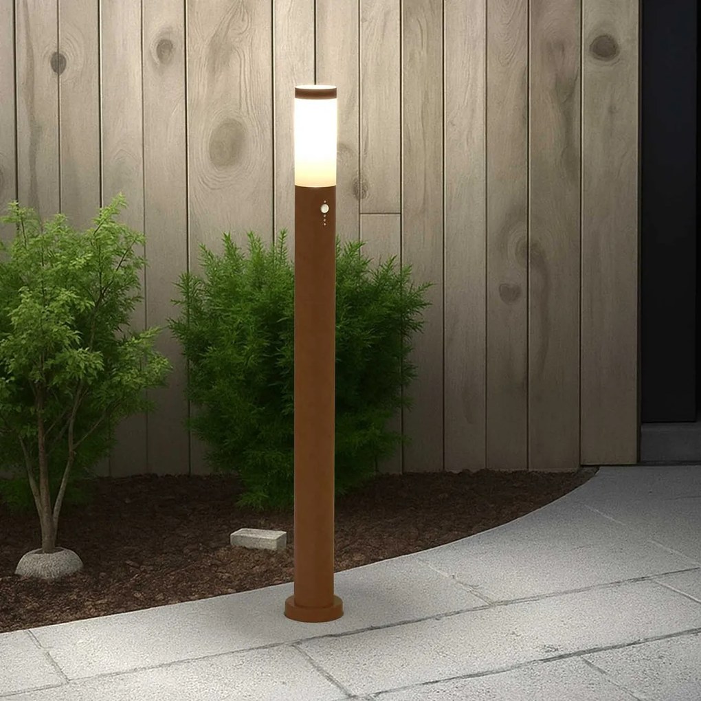 Paletto da giardino con Sensore Movimento 1m Corten E27