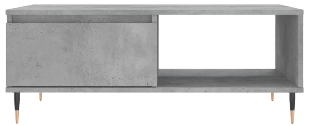 Tavolino da salotto grigio cemento 90x60x35cm legno multistrato