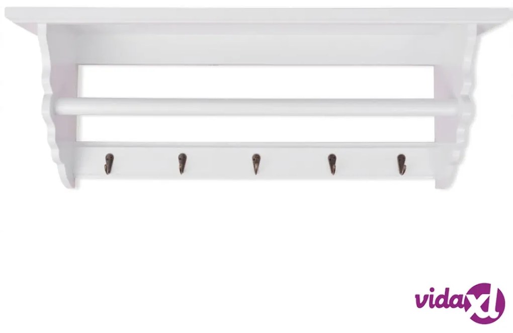 vidaXL Appendiabiti in MDF bianco in stile barocco