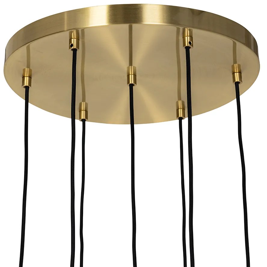 Lampadario Art Déco oro con vetro 7 luci - Laura