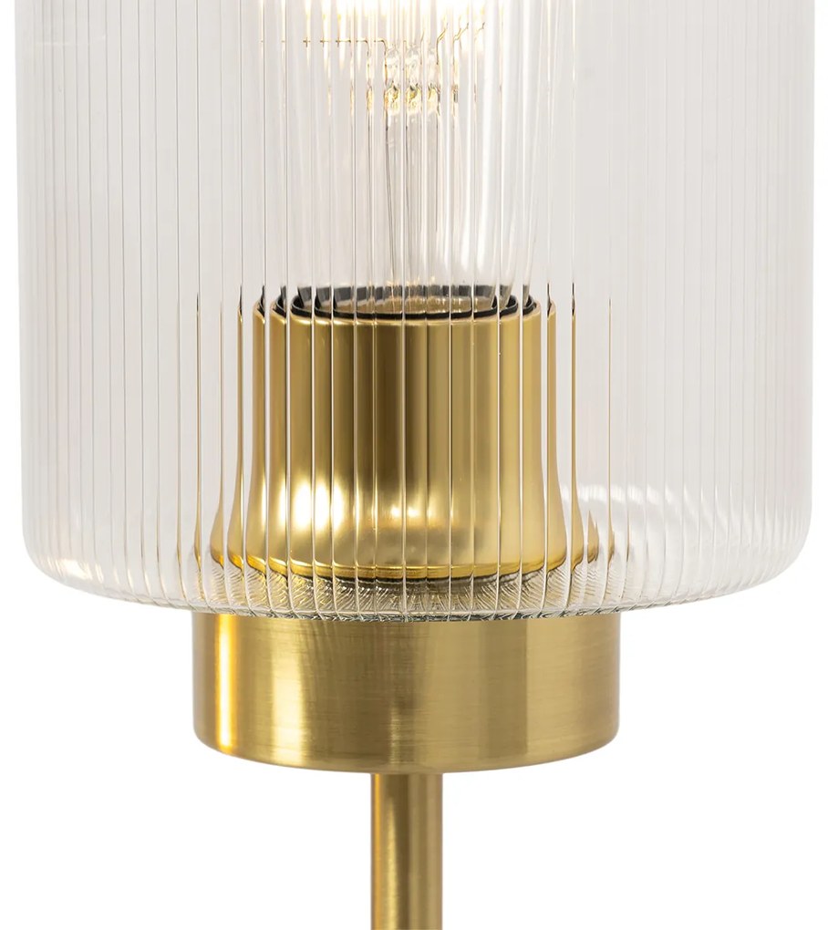 Lampada da tavolo Art Déco oro con vetro 2 luci - Laura
