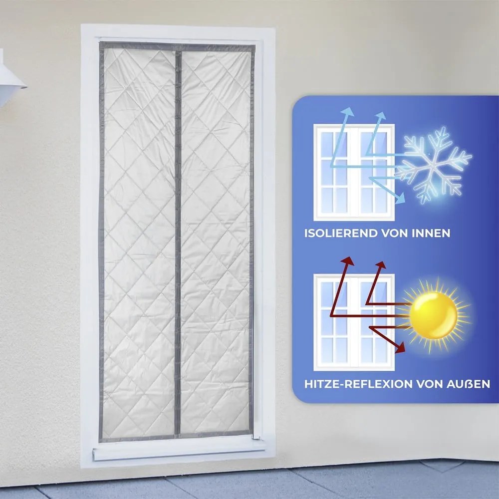 Tenda termica per porte in grigio-argento 80x200 cm - Maximex