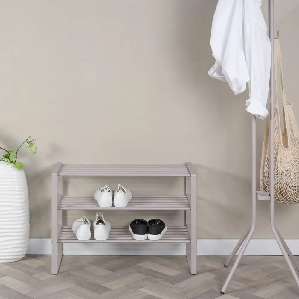 Scarpiera grigio tortora in metallo 70x48,5x29 cm Rex – Spinder Design