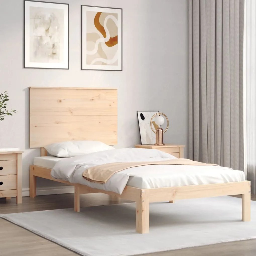 Giroletto Con Testiera Small Single İn Legno Massello /