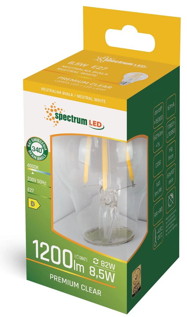 Bulbo LED GLS E-27  8,5W WOJ+14596