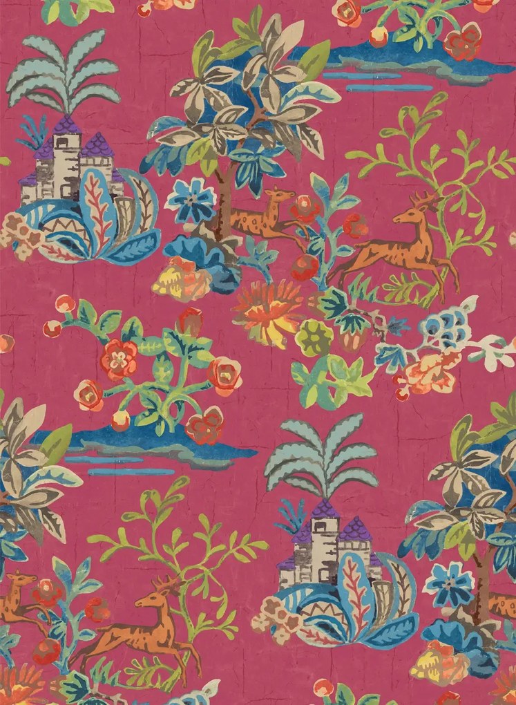 GP & J Baker Carta da parati Knight's Tale - Fuchsia