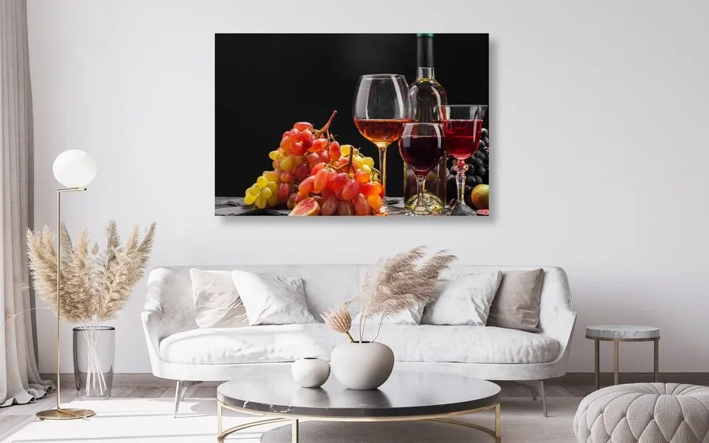 Quadro su tela – Vino e uva