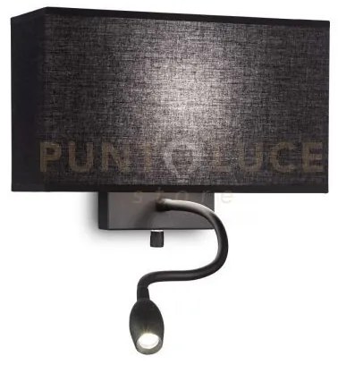 Hotel applique led 3000k 1,5w  50 lm + 1 luce attacco e27 doppio in...