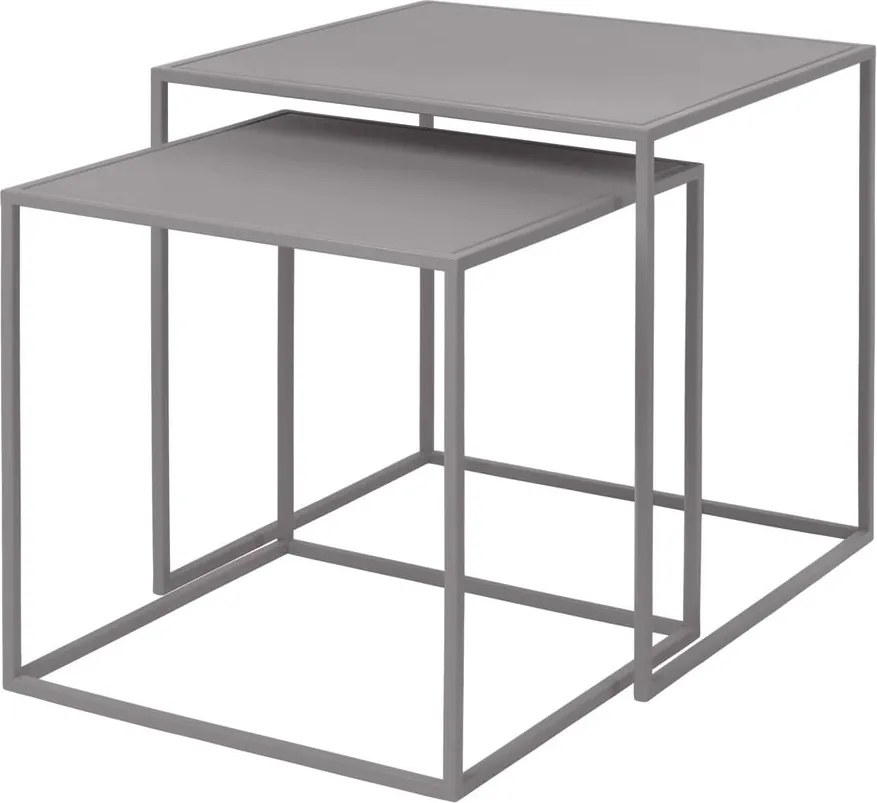 Set di 2 tavolini in metallo grigio chiaro 40x40 cm Fera - Blomus