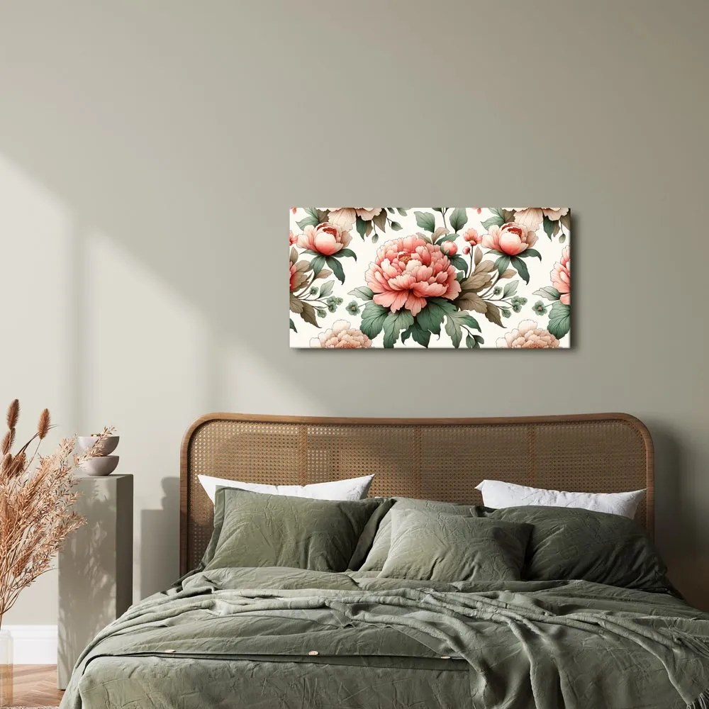 Quadro su tela – Eleganti peonie rosa
