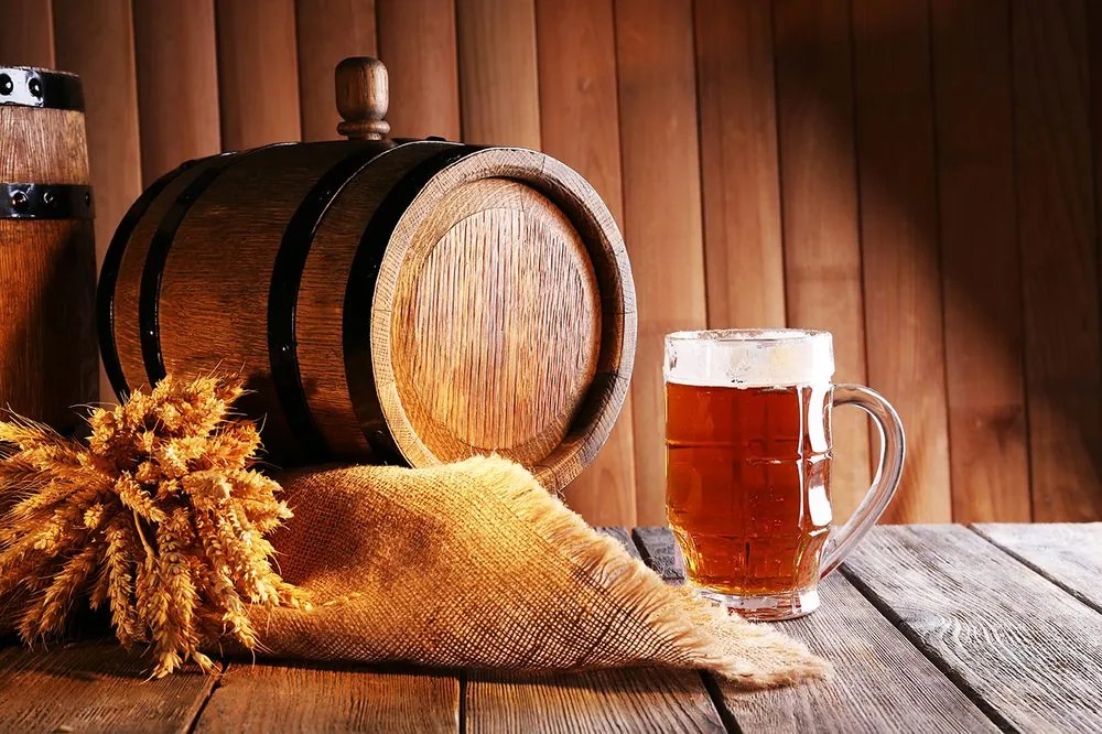 Carta da parati autoadesiva – Barile di birra