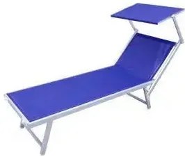 Lettino Jesolo Blu: Alluminio Resistente, cm 183/189x61x38