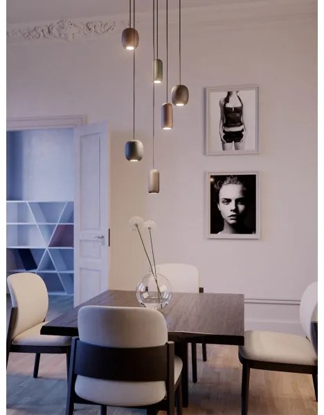 Redo 01-3479 - Lampadario a sospensione con filo BOOM 1xGU10/10W/230V diametro 12 cm marrone