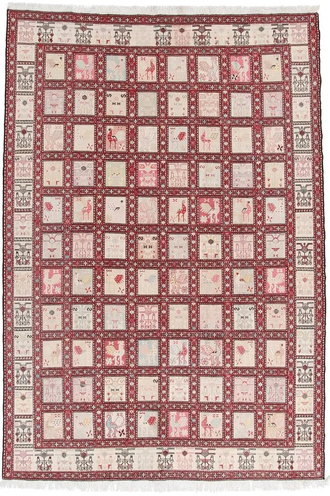 Kilim Tappeto 290x200 Beige (Iran) Annodato A Mano