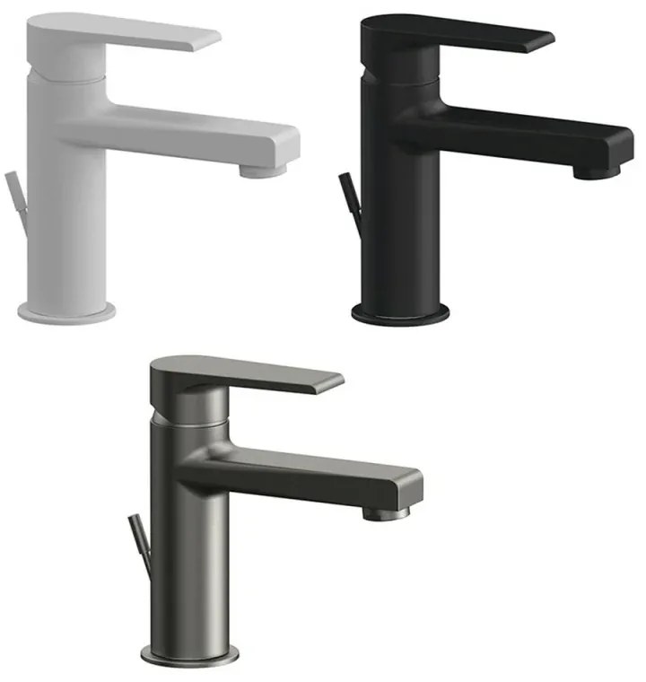 Miscelatore lavabo nero opaco Mariani serie Artic scarico incluso