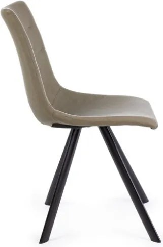 Sedie Da Interno Imbottite In Ecopelle Gambe Nere Alva Pu Tortora Bizzotto - 4 Pz