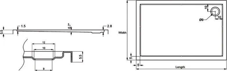 Piatto doccia 160x80 acrilico ultra slim - KAMALU