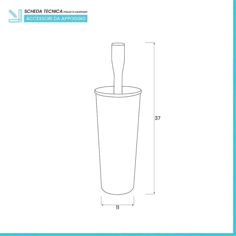 Porta scopino bagno verde con tecnologia silver safe antibatterico