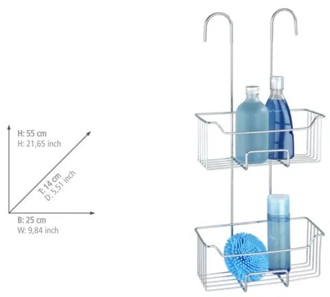 WENKO 24758100 - Mensola doccia MILO 25x55 cm argento/trasparente