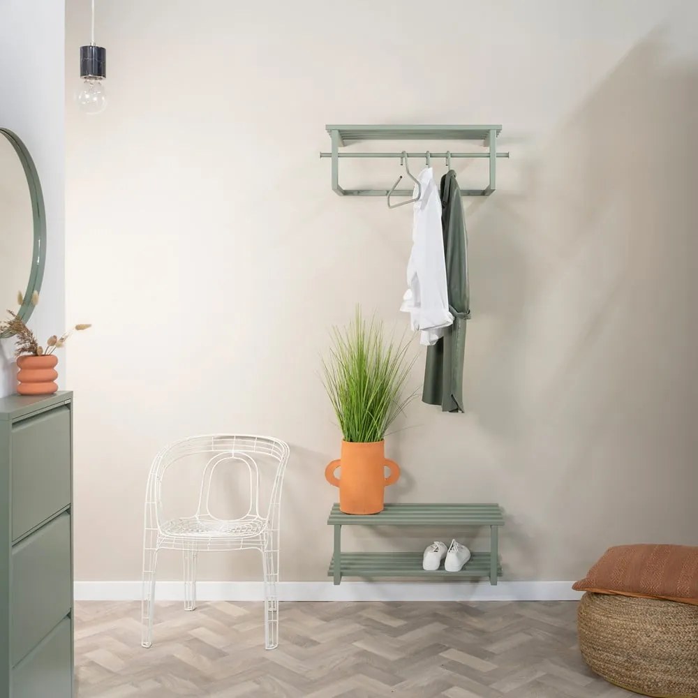 Scarpiera verde polveroso in metallo da parete 71x26x34 cm Marco – Spinder Design
