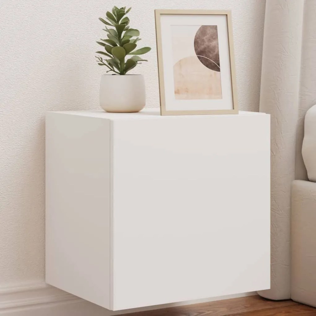 Mobile Tv A Parete Con Luci Led Bianco 40,5x35x40 Cm /