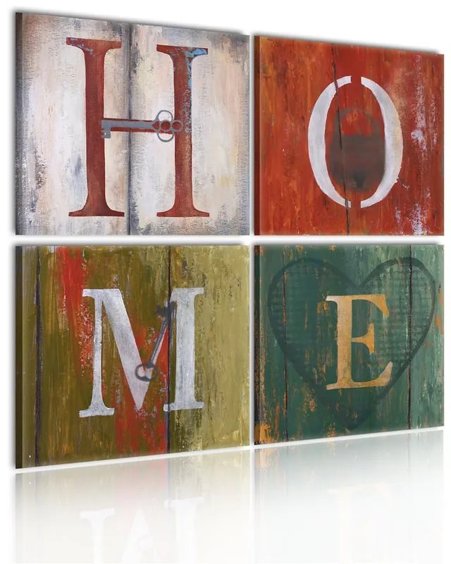 Quadro Welcome home  Colore colorful, Dimensioni e Misure 60x60