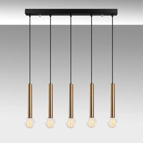 Lampadario a cavo TEMPO 5xE27/40W/230V dorato