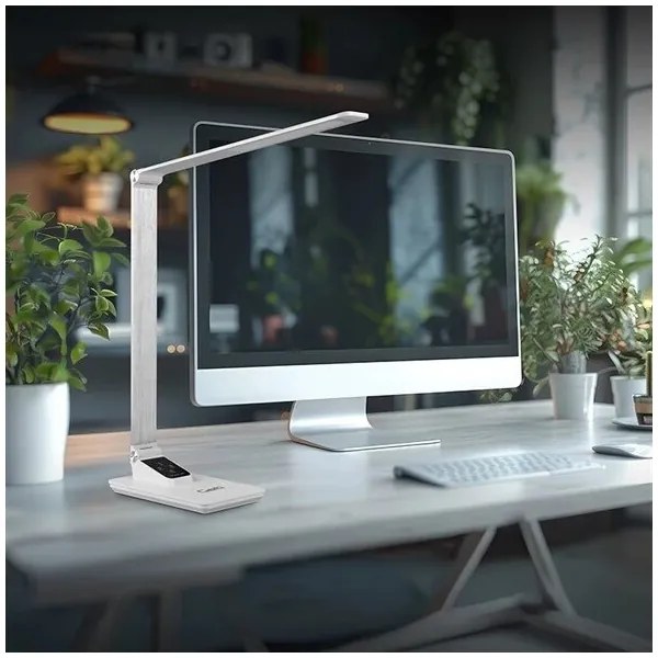 Lampada da tavolo LED dimmerabile USB 7W 230V 3000-5500K bianca