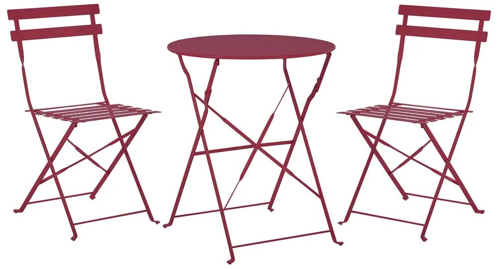Set da balcone acciaio bordeaux FIORI Beliani