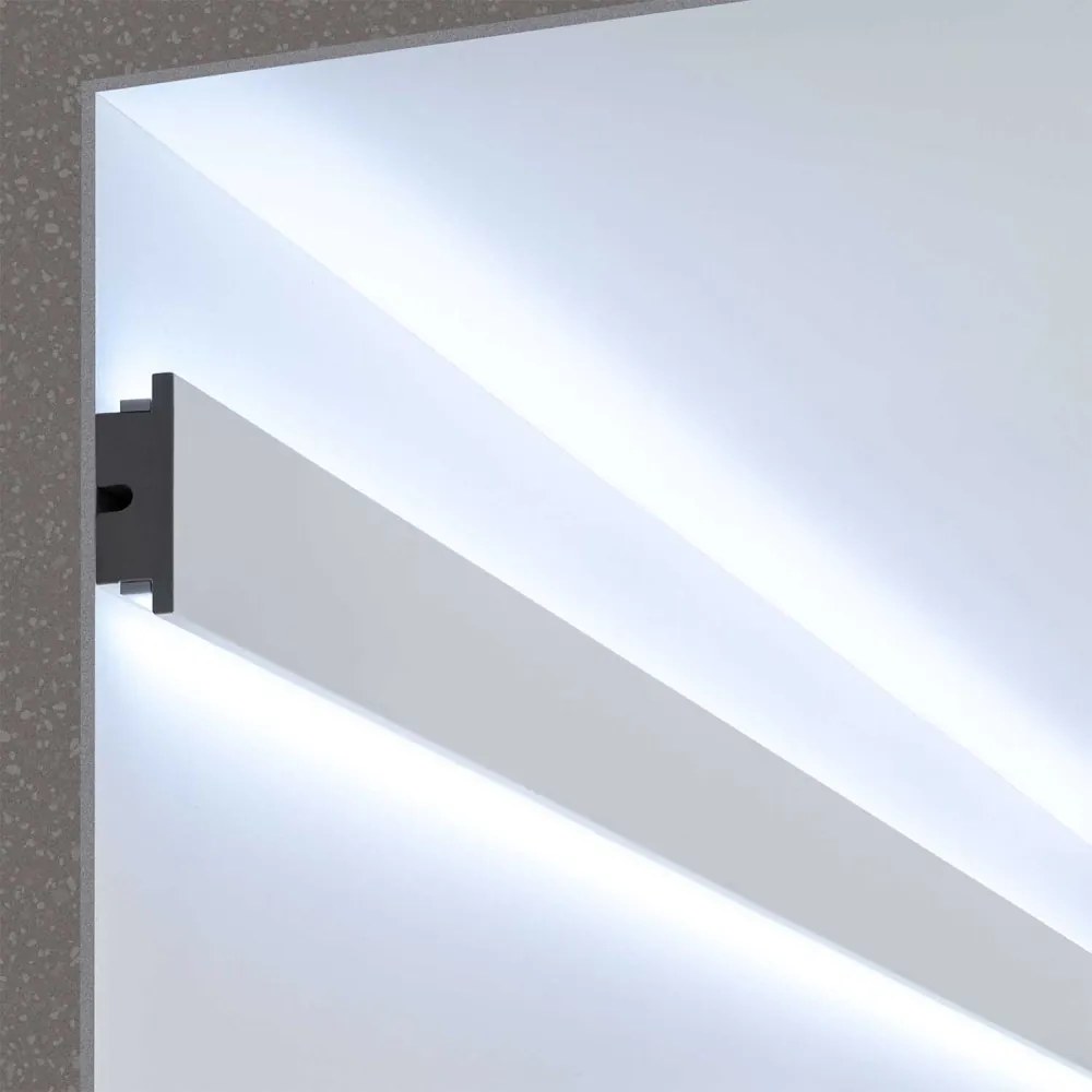 Cornice Pitturabile per Illuminazione Bidirezionale per Strisce LED da 1,15m Selezionare la lunghezza 1,15 Metri