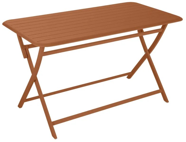 Tavolo da pranzo per giardino pieghevole Idaho NATERIAL struttura e superficie in alluminio arancione per 4 persone 130x75cm