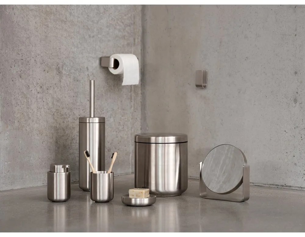 Portasaponetta color argento opaco in acciaio inox Ume – Zone