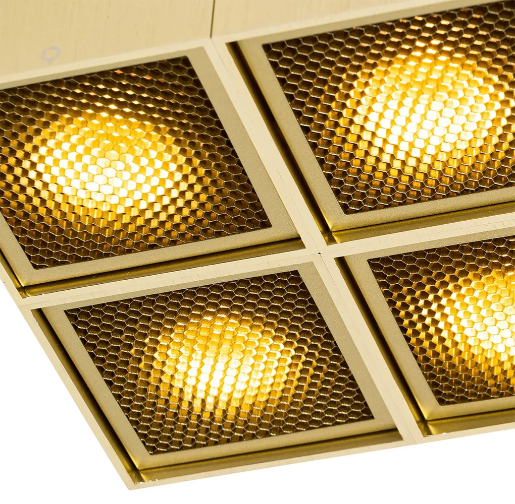Faretto di design oro 4 luci - Qubo Honey