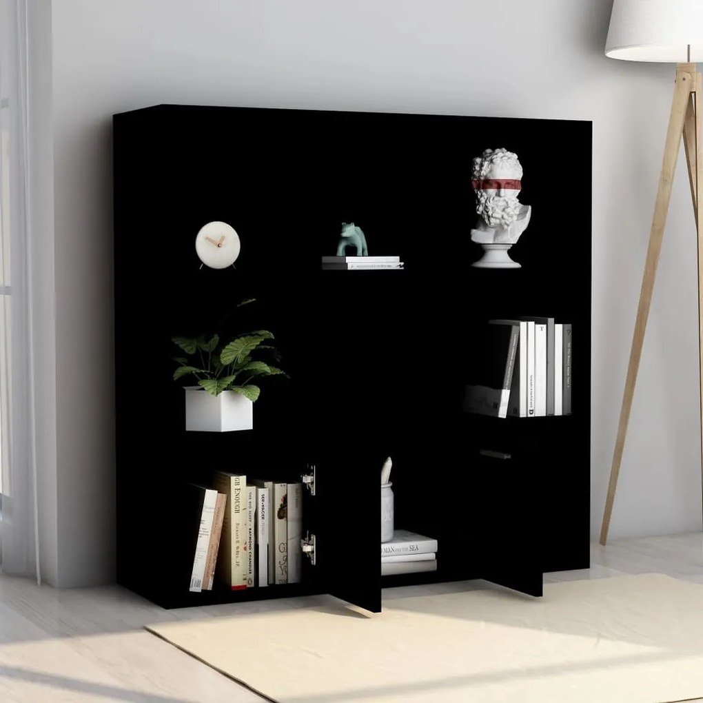 Libreria nera 98x30x98 cm in truciolato