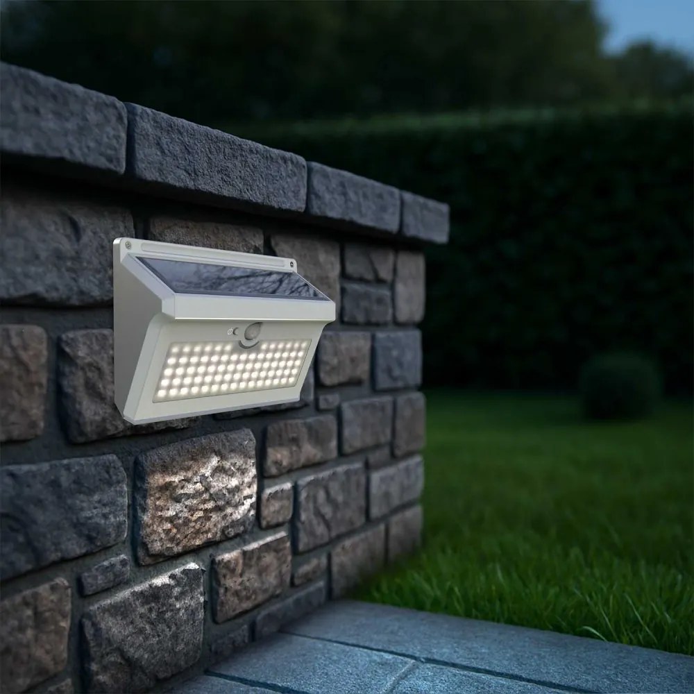Applique Solare Rettangolare IP65 con Sensore di Movimento, 300 lm Colore Bianco Naturale 4.000K