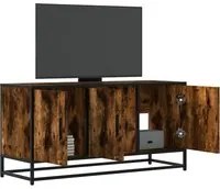 Mobile TV Rovere Fumo 100x35x50 cm Legno Multistrato e Metallo 848831