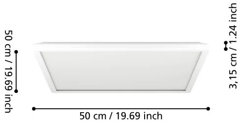 Eglo 901452 - Plafoniera LED da esterno ROVITO 17W/230V 50x50 cm IP44 bianco