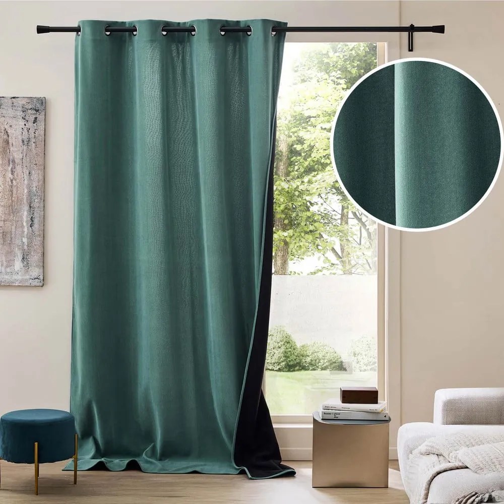Tenda termoisolante verde in velluto a coste 140x260 cm Madison – douceur d'intérieur